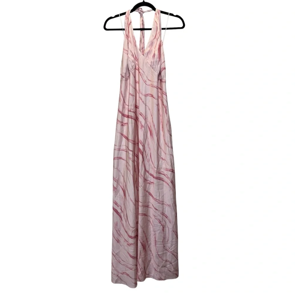 Abercrombie The A&F Pink Julia Slip Halter Maxi Dress Size XXLT NWT